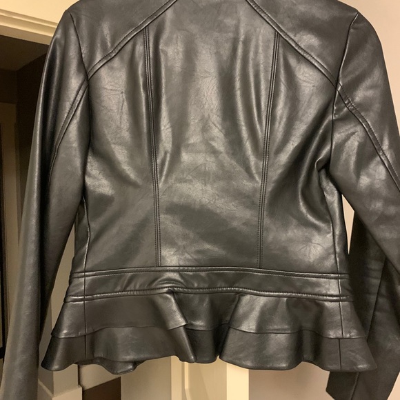 Guess Kate Faux Leather Peplum Jacket - Picture 7 of 8